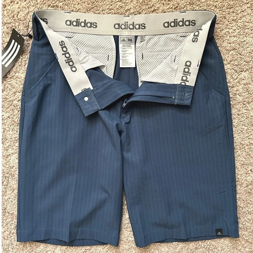 Adidas Men Golf Shorts I Blue Herringbone Stretch Performance I‎ Size 30